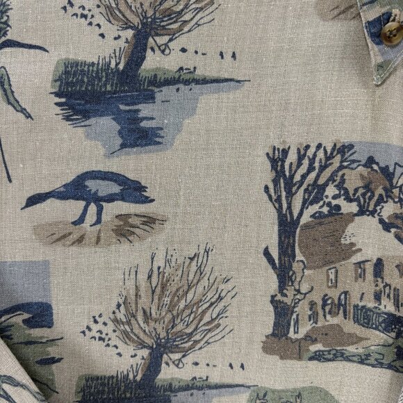 Bugle Boy Shirt Men XL Deer Wildlife Long Sleeve Vintage 90's All Over Print - Picture 8 of 11